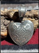 Load image into Gallery viewer, Vincent Platero Navajo silversmith.  Sterling silver xl pendant heart. 
