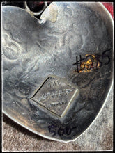 Load image into Gallery viewer, Vincent Platero Navajo silversmith.  Sterling silver xl pendant heart.   Hallmark stamp. 
