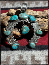 Load image into Gallery viewer, Sterling silver and turquoise pendant from Navajo silversmith Sean Cayatineto. 
