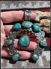 Load image into Gallery viewer, Sterling silver and turquoise pendant from Navajo silversmith Sean Cayatineto. 
