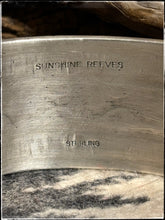 Load image into Gallery viewer, Handstamped, sterling silver cuff from Navajo silversmith Sunshine Reeves. Hallmark
