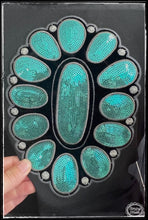 Load image into Gallery viewer, Sterling Kreek, sequined turquoise cluster tshirt
