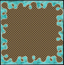 Load image into Gallery viewer, Checkered and turquoise slab trimmed polyester wild rag
