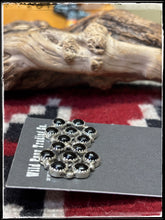 Load image into Gallery viewer, Maxine Ramirez Navajo silversmith. Sterling silver and Black Onyx cluster earrings.
