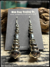 Load image into Gallery viewer, Shannon Begay Navajo silversmith. Sterling silver stick bead earrings. 
