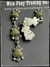 Load image into Gallery viewer, Dean Sandoval, Navajo silversmith.  Triple stone turquoise earrings.   Hallmark. 
