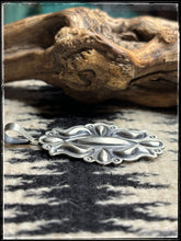 Load image into Gallery viewer, Charles Johnson, Navajo silversmith.  Sterling silver, heavy bump out pendant 
