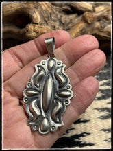 Load image into Gallery viewer, Charles Johnson, Navajo silversmith.  Sterling silver, heavy bump out pendant  
