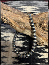 Load image into Gallery viewer, 5mm sterling silver, oxidized bead bracelet.

