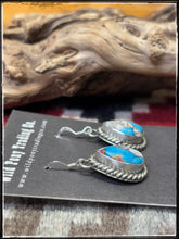 Load image into Gallery viewer, Anyssa Martinez, Navajo silversmith.  Sterling silver and cotton candy (composite stone) earrings. 
