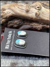 Load image into Gallery viewer, Eugene Belone, Navajo silversmith.  Sterling silver and Cotton Candy stud earrings. 
