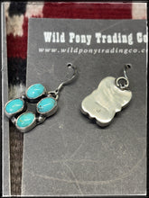 Load image into Gallery viewer, Judith dixon, Navajo silversmith.  Sterling silver and turquoise quad drop earrings.  Hallmark stamp. 
