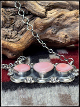 Load image into Gallery viewer, Jeff James Jr., Navajo silversmith.  Sterling silver and pink conch shells, intricately detailed in sterling silver. 

