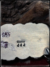 Load image into Gallery viewer, Jeff James Jr., Navajo silversmith.  Sterling silver and pink conch shells, intricately detailed in sterling silver.   Hallmark stamp. 
