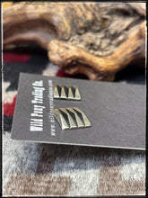 Load image into Gallery viewer, Leander Tahe, Navajo silversmith.  Sterling silver, geometric overlay stud earrings. 
