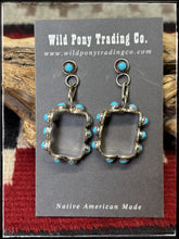 Load image into Gallery viewer, Zuni Turquoise Dangle Rectangular Earrings
