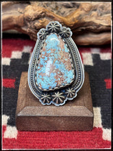 Load image into Gallery viewer, Mark Yazzie, Navajo silversmith.  Sterling silver and large Golden Hills nugget ring. Adjustable band. 
