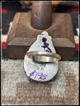 Load image into Gallery viewer, Alfred Martinez, Navajo silversmith. Orange spiny shell and sterling silver ring. Adjustable band.  Hallmark stamp. 
