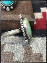 Load image into Gallery viewer, Eugene Belone, Navajo silversmith.  Sterling silver and Kingman turquoise oval rings.  
