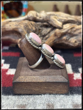 Load image into Gallery viewer, Eugene Belone, Navajo silversmith.  Sterling silver and three pink conch shell pieces.
