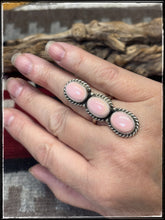 Load image into Gallery viewer, Eugene Belone, Navajo silversmith.  Sterling silver and three pink conch shell pieces.
