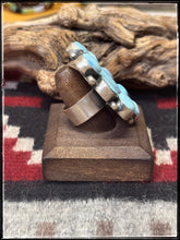 Load image into Gallery viewer, Mary Ann Spencer, Navajo silversmith.  Sterling silver and Golden Hills turquoise. 
