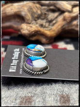 Load image into Gallery viewer, Anyssa Martinez, Navajo silversmith. Sterling silver and Purple Haze composite stone. 
