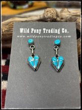 Load image into Gallery viewer, Velda Nastacio Turquoise Petite Heart Dangles
