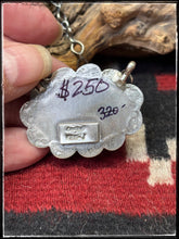 Load image into Gallery viewer, Kee Johnson, Navajo silversmith.  Sterling silver and Purple Haze composite stone necklace.  
