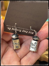 Load image into Gallery viewer, Tysha Aparicio, Navajo silversmith.  Sterling silver, handmade square and rondelle bead earrings. 
