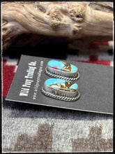 Load image into Gallery viewer, Chassity Belone, Navajo silversmith.  Sterling silver and cotton candy composite stone stud earrings.  
