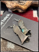 Load image into Gallery viewer, Sterling silver and turquoise blossom earrings. Navajo handmade. 

