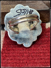 Load image into Gallery viewer, Priscilla Reeder, Navajo silversmith. Turquoise &amp; Orange Spiny Cluster Ring. 
