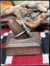 Load image into Gallery viewer, Priscilla Reeder, Navajo silversmith.  Sterling silver and turquoise cluster ring with an adjustable band. 
