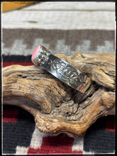 Load image into Gallery viewer, Sterling silver and pink conch row cuff from Navajo silversmith Ernest &quot;Bo&quot; Reeder.  
