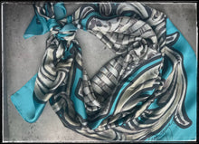 Load image into Gallery viewer, Turquoise Tooled Monochrome Wild Rag
