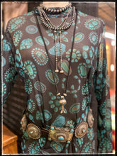 Load image into Gallery viewer, Turquoise cluster mesh top from Sterling Kreek Clothing
