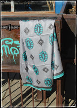 Load image into Gallery viewer, Turquoise &amp; Aztec Clusters Wild Rag
