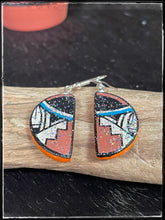 Load image into Gallery viewer, Benny Chinana, Jemez Pueblo - hand painted clay pottery earrings
