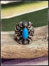 Load image into Gallery viewer, Darryl Becenti brilliant blue turquoise ring
