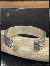 Load image into Gallery viewer, Adrian Reeves Long, Navajo stamped cuff, sterling silver
