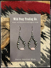 Load image into Gallery viewer, Sterling silver beads with pink Peruvian pearl accents on French wires
