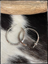 Load image into Gallery viewer, Elaine Tahe, sterling silver hoop earrings
