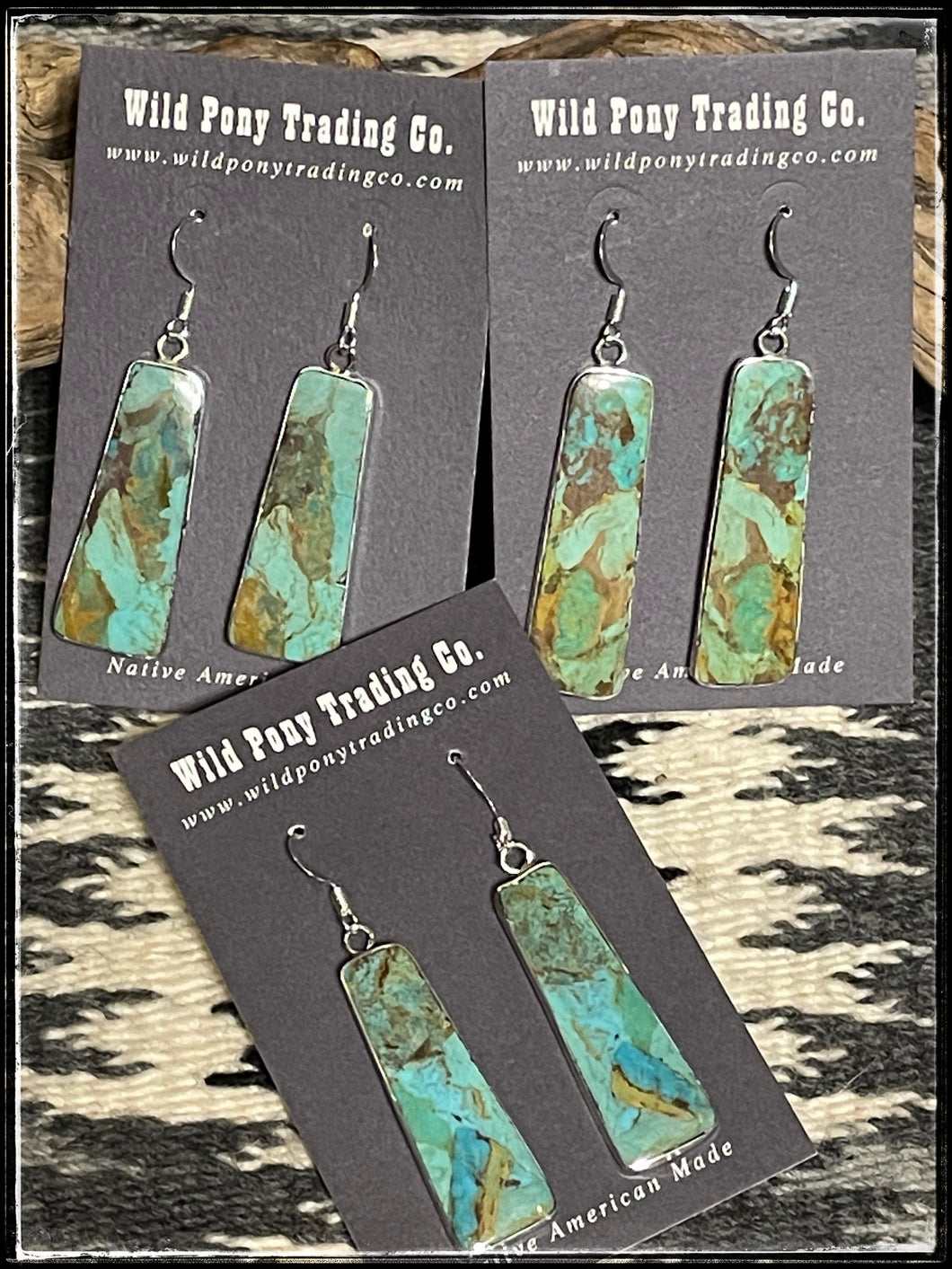 Veronica Toralita turquoise slab earrings - narrow version