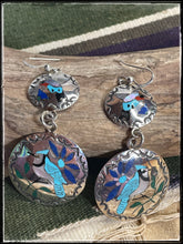 Load image into Gallery viewer, Quintin Quam inlay bird earrings, sterling silver
