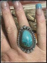 Load image into Gallery viewer, Royston and sterling silver ring from Navajo silversmith Leon Martinez
