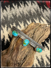 Load image into Gallery viewer, WD tufa cast and sonoran gold turquoise stacker cuff
