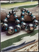 Load image into Gallery viewer, Billy Archuletta Boss Babe Navajo Pearl Earrings - blue turquoise
