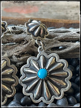Load image into Gallery viewer, Stacey Gishal Sterling Silver and Turquoise Concho Earrings
