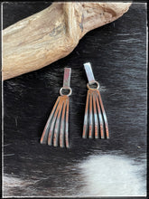 Load image into Gallery viewer, Sterling silver earrings from Navajo silversmith Tom Hawk.
